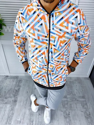 Geaca barbati de toamna cu imprimeu din fas subtire B2511 O5-5.3